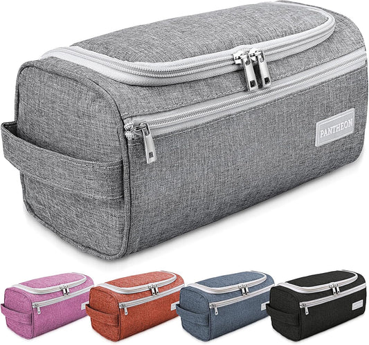 Hanging Travel Toiletry Bag for Men, Dopp Kit - Gray | Hanging Hook, Water-Resistant Lining, Zip & Mesh Pockets; Men'S Dopp Kit for Travel, Gym, Hotel & Bathroom
