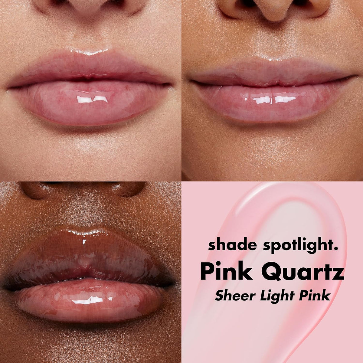 Glow Reviver Lip Oil, Nourishing Tinted Lip Oil for a High-Shine Finish, Infused with Jojoba Oil, Vegan & Cruelty-Free, Pink Quartz