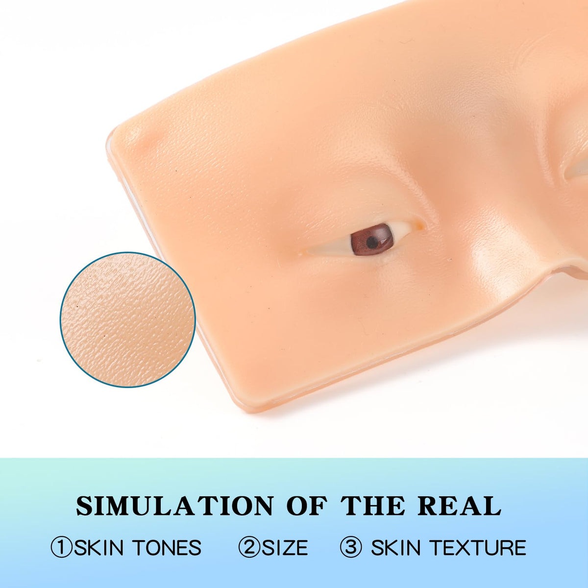 Makeup Practice Face Board, 3D Reusable Silicone Make up Mannequin Face with 5PCS Makeup Brush, Eye Make up Practice Board for Beginner or Professional Enthusiasts