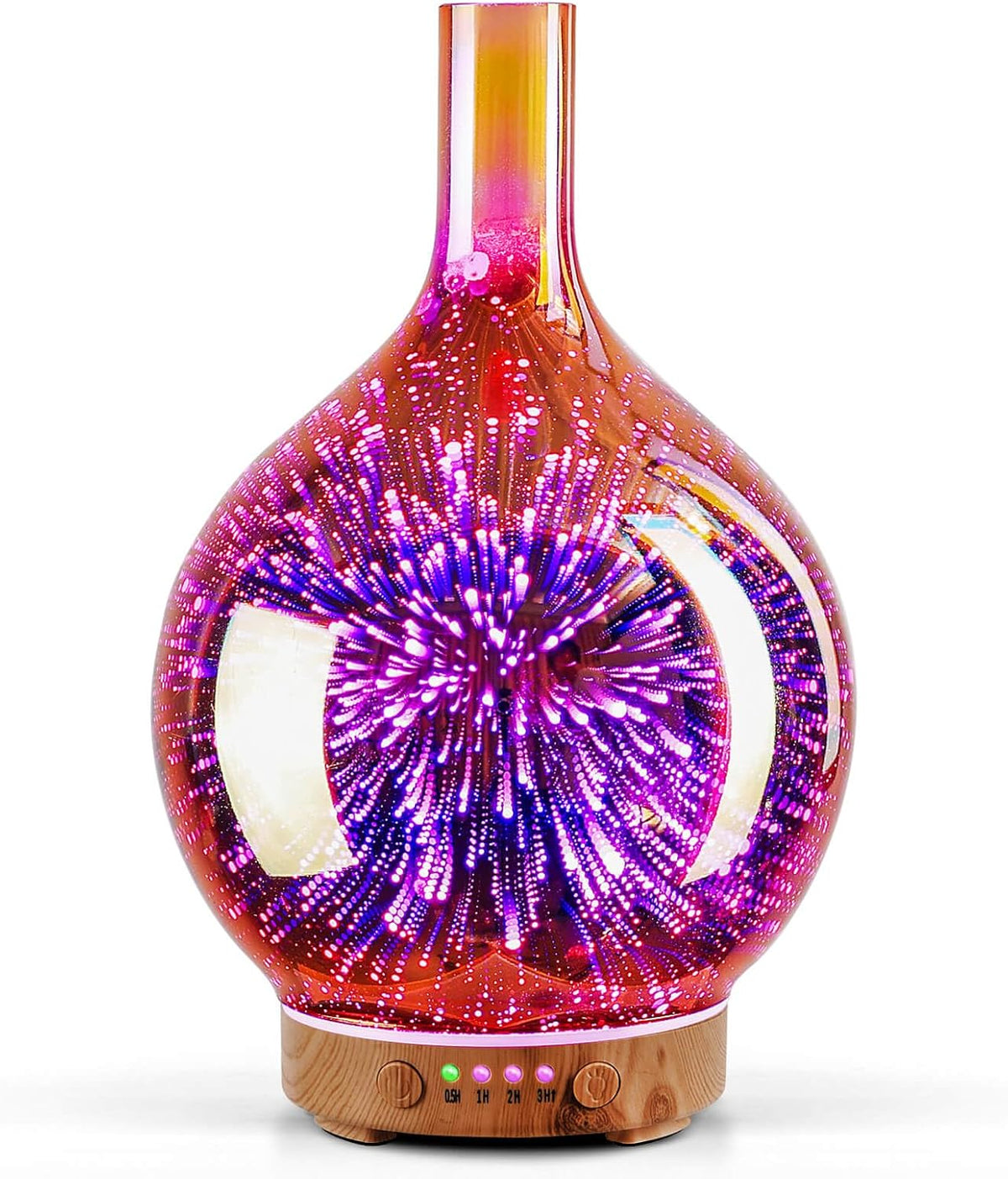 150Ml Handmade Essential Oil Diffuser 6H Runtime | Handmade Glass Aroma Diffuser, 7-Color LED Light, Quiet Operation, Auto Shut-Off, Aromatherapy for Home, Bedroom and Gifts