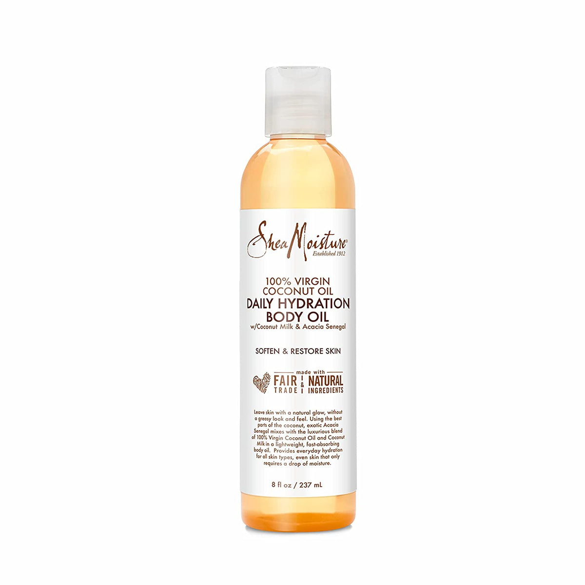 Sheamoisture Daily Hydration Body Oil Virgin Coconut Oil 8 Oz | for Dry Skin Paraben Free