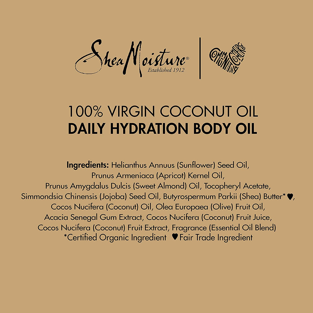 Sheamoisture Daily Hydration Body Oil Virgin Coconut Oil 8 Oz | for Dry Skin Paraben Free